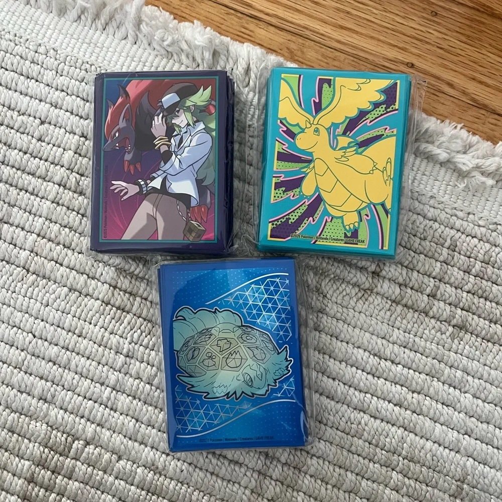 Pokemon TCG Assorted ETB Dragonite Terapagos N’s Zoroark Sleeves 65 Sleeves Each